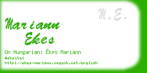 mariann ekes business card
