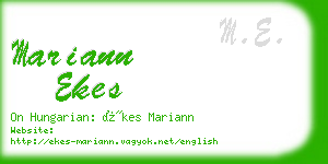 mariann ekes business card